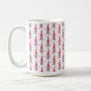 NIEDLICHE PATRIOTISCHE ROTE WEISSE BLAUE GNOMES KAFFEETASSE