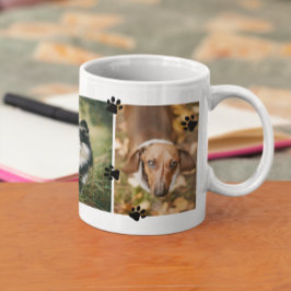 Niedliche Paw druckt vier Begleiter-Fotos Kaffeetasse