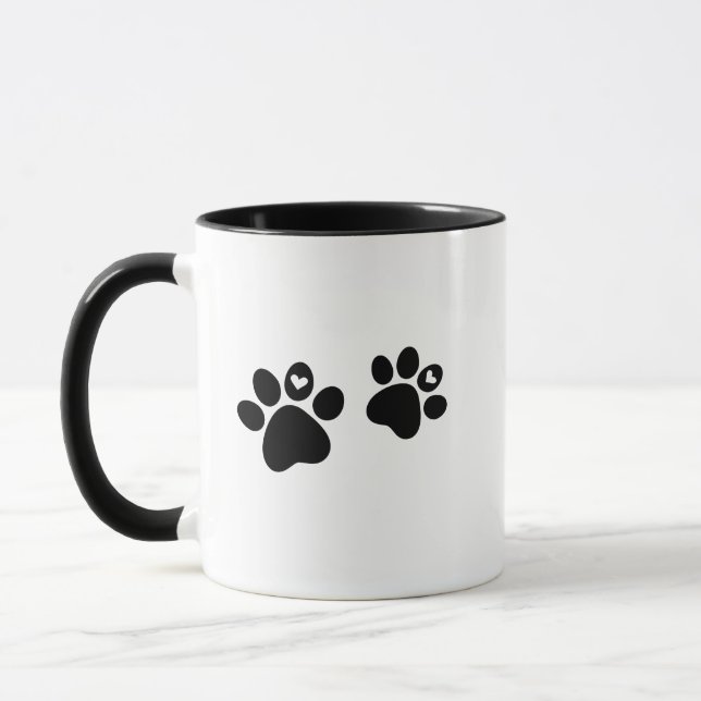 Niedliche Päw Graphic Tasse; Novelty Cat, Dog Love Tasse (Links)