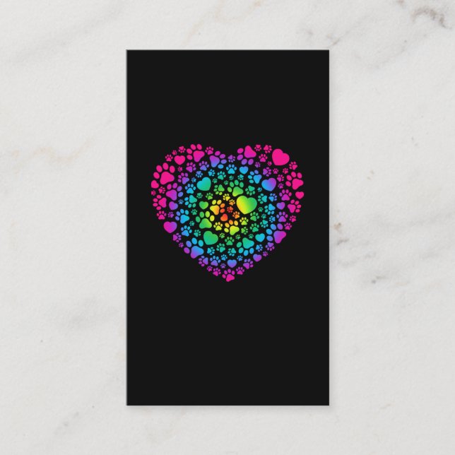 Niedliche Paw Heart Liebe Tiere Visitenkarte (Vorderseite)