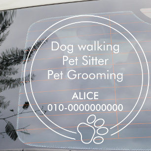 Niedliche Päw Pet Business Services Kfz-Tor Fensteraufkleber