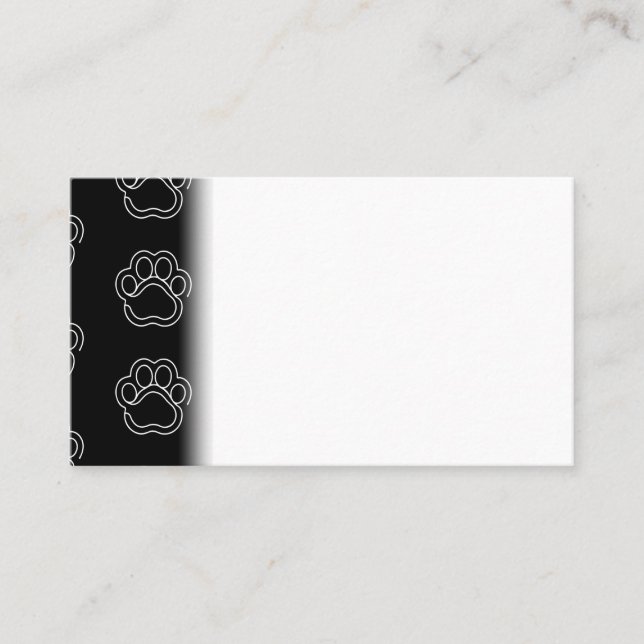 Niedliche Paw Print Animal Dog Lover White Line Co Visitenkarte (Vorderseite)