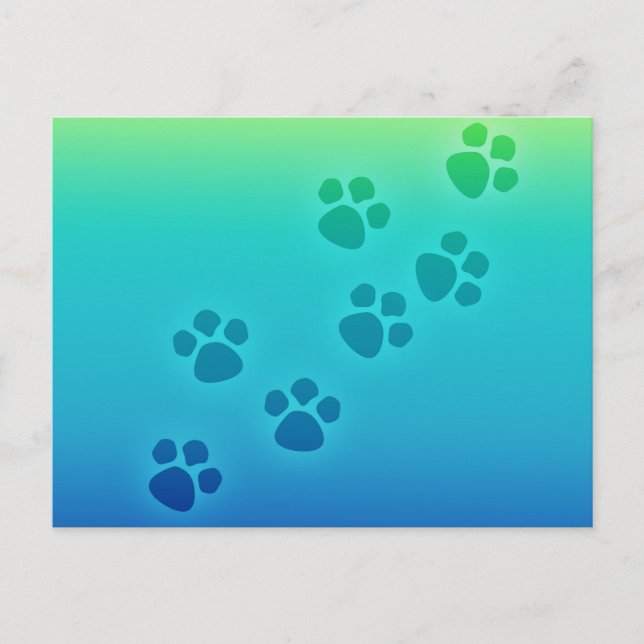 Niedliche Paw Print Animal Tracks Postkarte (Vorderseite)