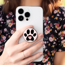 Niedliche Paw Print mit Heart PopGrip