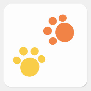 Niedliche Paw-Prints Quadratischer Aufkleber
