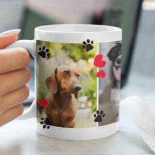 Niedliche Paw Prints & Red Hearts Vier Begleiter-F Kaffeetasse