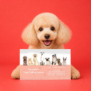 Niedliche Paws Wasserfarbenhunde Visitenkarte