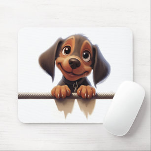Niedliche Peeking-Dackel Mousepad