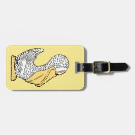 Niedliche Pelikan-Gepäckmarke Gepäckanhänger