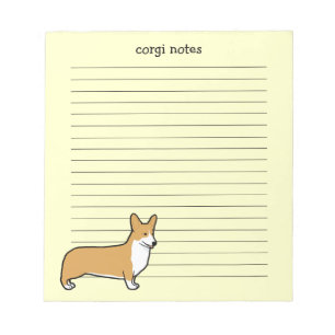 Niedliche Pembroke Walisisch Corgi Linde Notizblock