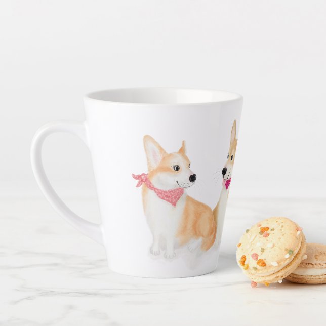 Niedliche Pembroke Welsh Corgis Latte Tasse (Beispiel)