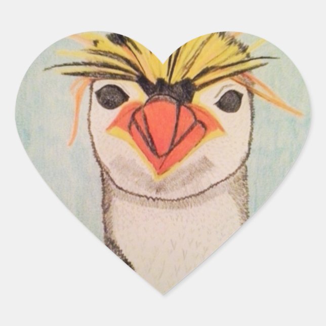 Niedliche Penguin-Aufkleber Herz-Aufkleber (Vorderseite)