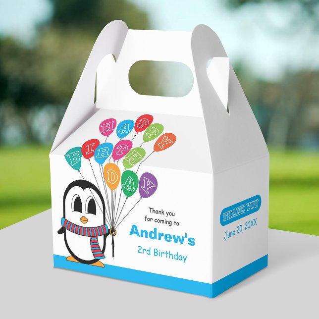 Niedliche Penguin Birthday Gable Box Geschenkschachtel (Von Creator hochgeladen)