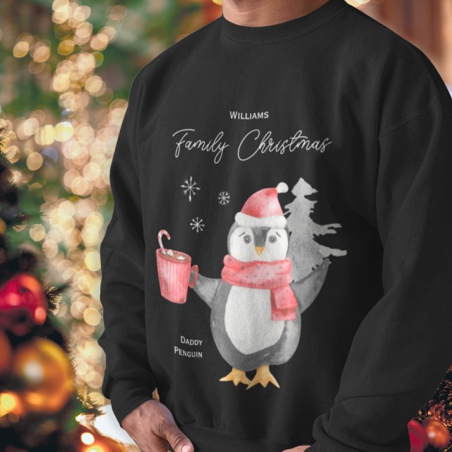 Niedliche Penguin Familie passt Weihnachts-Vater Sweatshirt (Von Creator hochgeladen)
