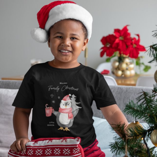Niedliche Penguin Familie passt Weihnachtskid Kleinkind T-shirt (Von Creator hochgeladen)