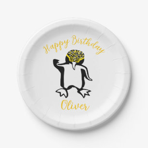 Niedliche PENGUIN - Happy Birthday - Wildlife Pappteller
