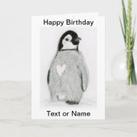 NIEDLICHE PENGUIN HERZKARTE GEBURTSTAG KARTE DAUGH