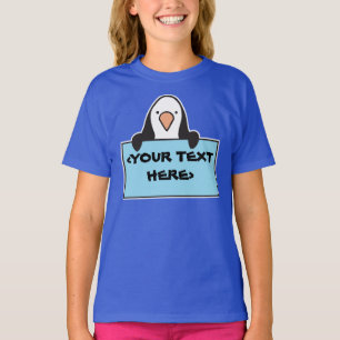 NIEDLICHE PENGUIN MIT ZEICHENZEICHEN<YOUR TEXT HER T-Shirt