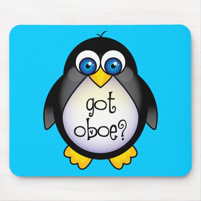 Niedliche Penguin-Musik got Oboe Mousepad (Vorne)