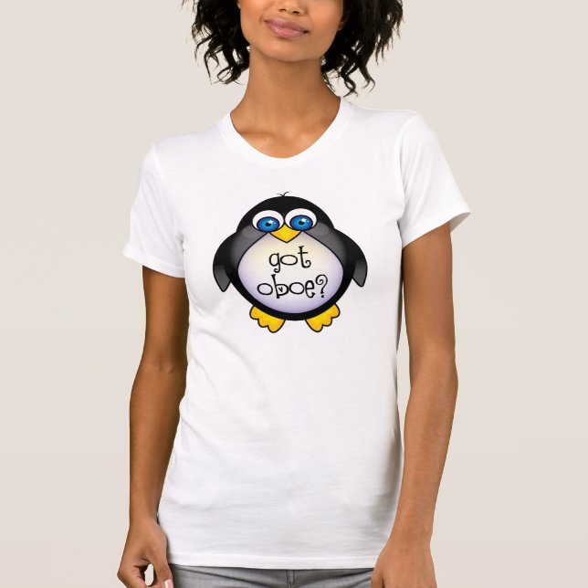 Niedliche Penguin-Musik got Oboe T-Shirt (Vorderseite)