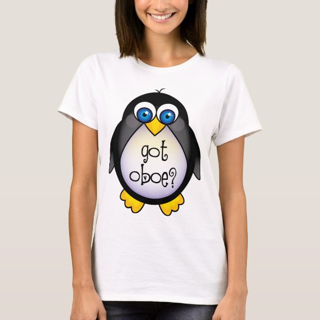 Niedliche Penguin-Musik got Oboe T-Shirt (Vorderseite)