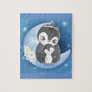 Niedliche Penguin Mutter und Baby Puzzle