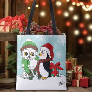 Niedliche Penguin Snowy Owl Freundschaft