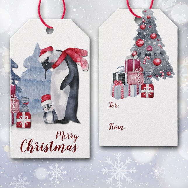 Niedliche Penguin Weihnachtsgeschenke Geschenkanhänger (Von Creator hochgeladen)