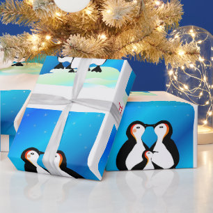 Niedliche Penguinerfamilie Geschenkpapier