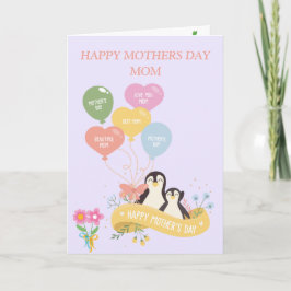 Niedliche Penguins Muttertag Karte