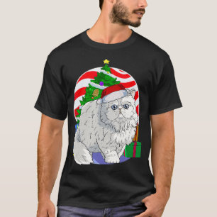 Niedliche persische Katze Weihnachtsbaum Dekoratio T-Shirt