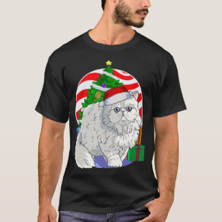 Niedliche persische Katze Weihnachtsbaum Dekoratio T-Shirt