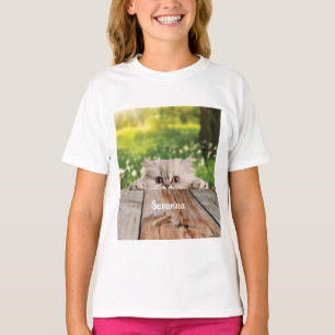 Niedliche Persische Peeking-Katze T-Shirt