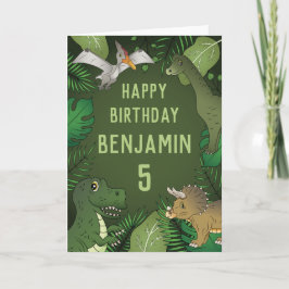 Niedliche personalisierbare Kinderdinosaurier Happ Karte