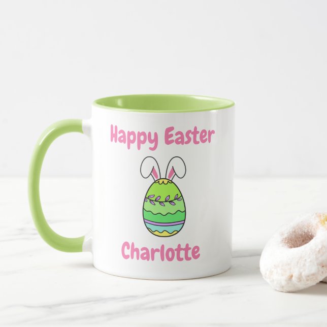 Niedliche Personalisiert Happy Oster Tasse (Mit Donut)