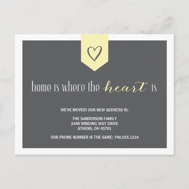 Niedliche Personalisierte Adressänderung Ankündigungspostkarte (Vorderseite)