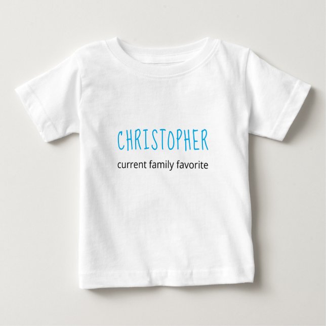 Niedliche Personalisierte aktuelle Familie Lieblin Baby T-shirt (Vorderseite)