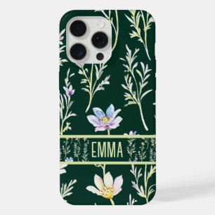 Niedliche Personalisierte Aquarell-Wildblume iPhone 15 Pro Max Hülle