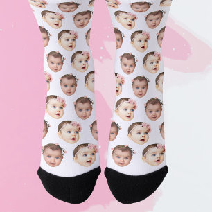 Niedliche Personalisierte Baby Kinder sind 2 Fotos Socken