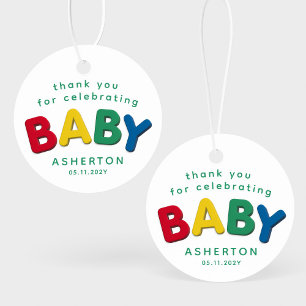 Niedliche personalisierte Babydusche Geschenkanhänger
