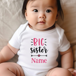 Niedliche Personalisierte Big Sister Baby Strampler
