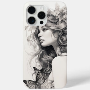 Niedliche Personalisierte Black Floral Wildblume C Case-Mate iPhone Hülle