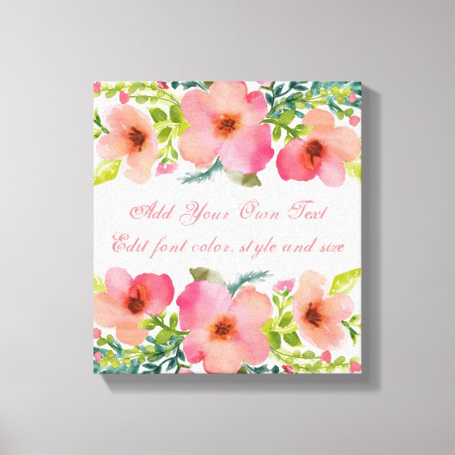 Niedliche personalisierte Blütenfarbe Leinwanddruck (Vorderseite)