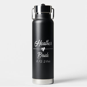 Niedliche Personalisierte Braut Schwarz/Weiß Trinkflasche
