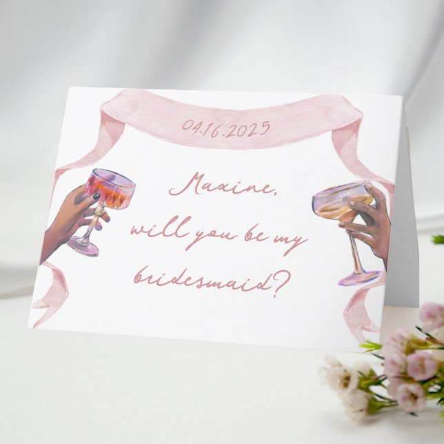 Niedliche Personalisierte Bridesmaid-Vorschlagskar Dankeskarte (perfect little card to propose to your bridesmaids! )