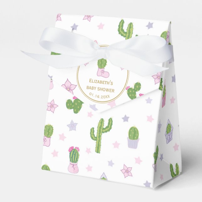 Niedliche Personalisierte Cactus Baby Dusche Viele Geschenkschachtel (Vorderseite)