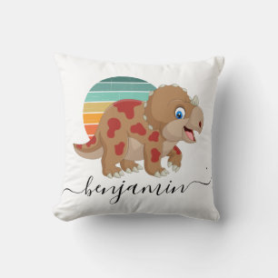 Niedliche Personalisierte Dinosaurier Babydusche T Kissen