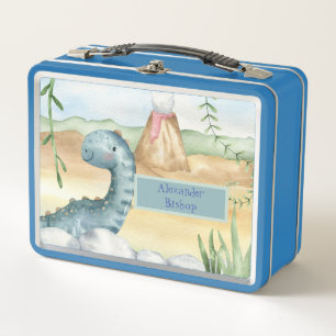 Niedliche Personalisierte Dinosaurier-Lunch Box Metall Brotdose