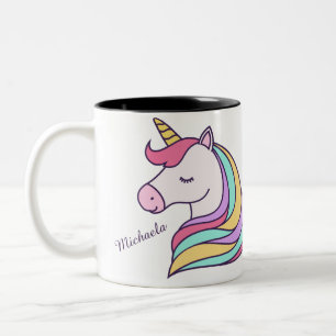 Niedliche Personalisierte Einhorn-Zwei-Tone-Kaffee Zweifarbige Tasse