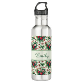 Niedliche personalisierte Erdbeeren im Sommer Edelstahlflasche
